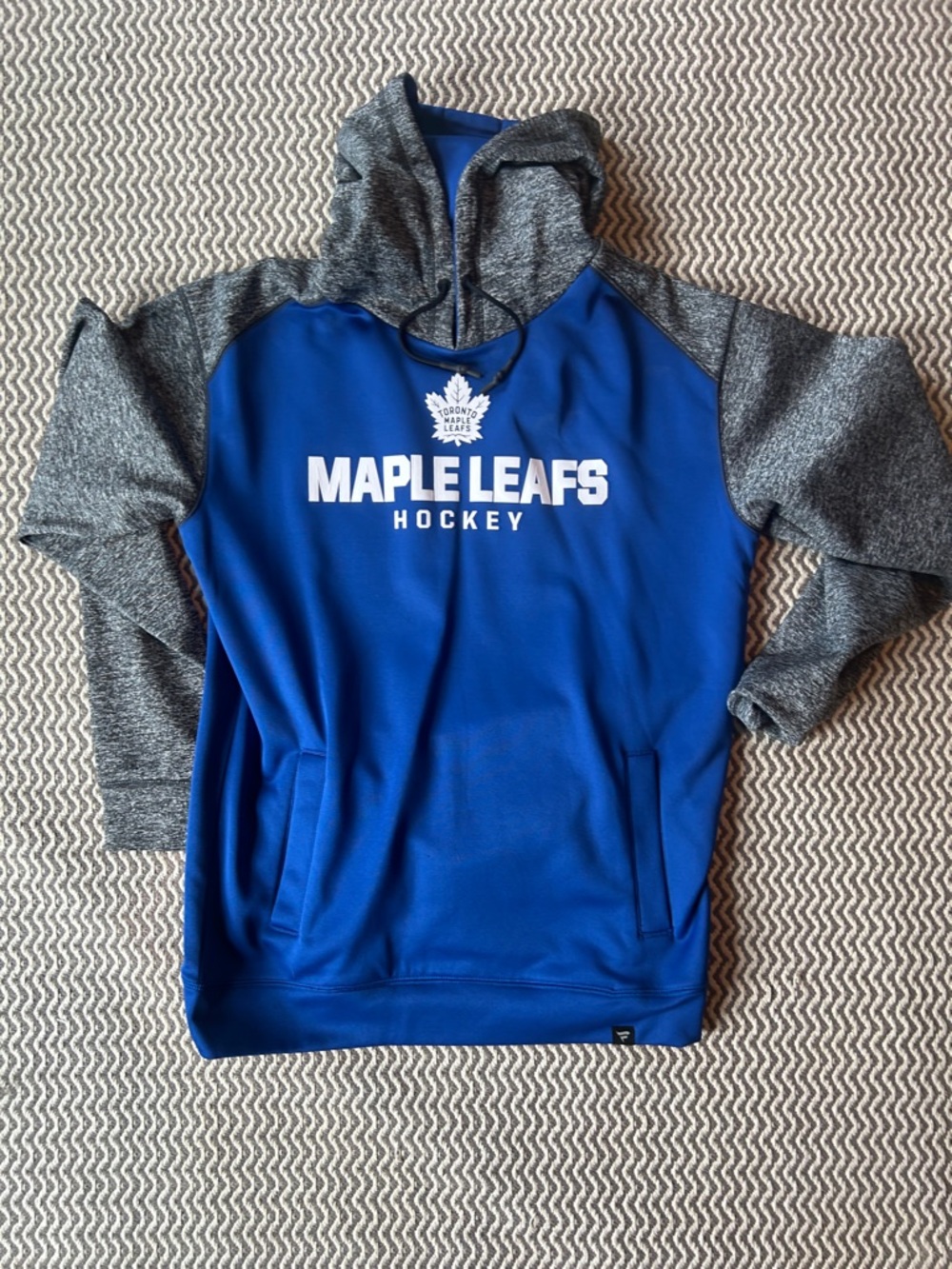 Fanatics Blue and Gray Maple Leafs Crewneck Hoodie
